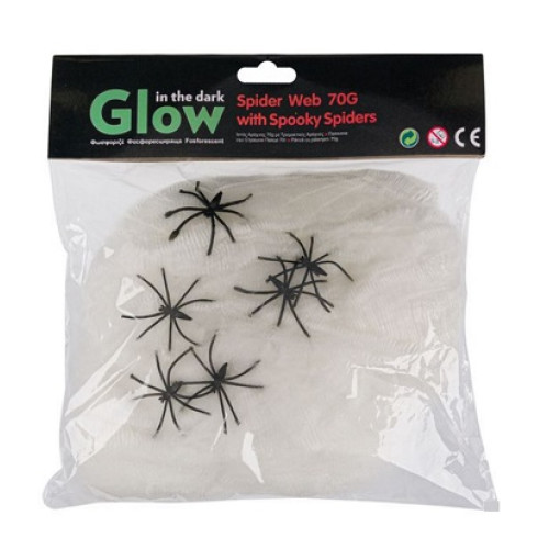 Panza de paianjeni pentru decor Halloween Party, fosforescenta in intuneric, 70 g