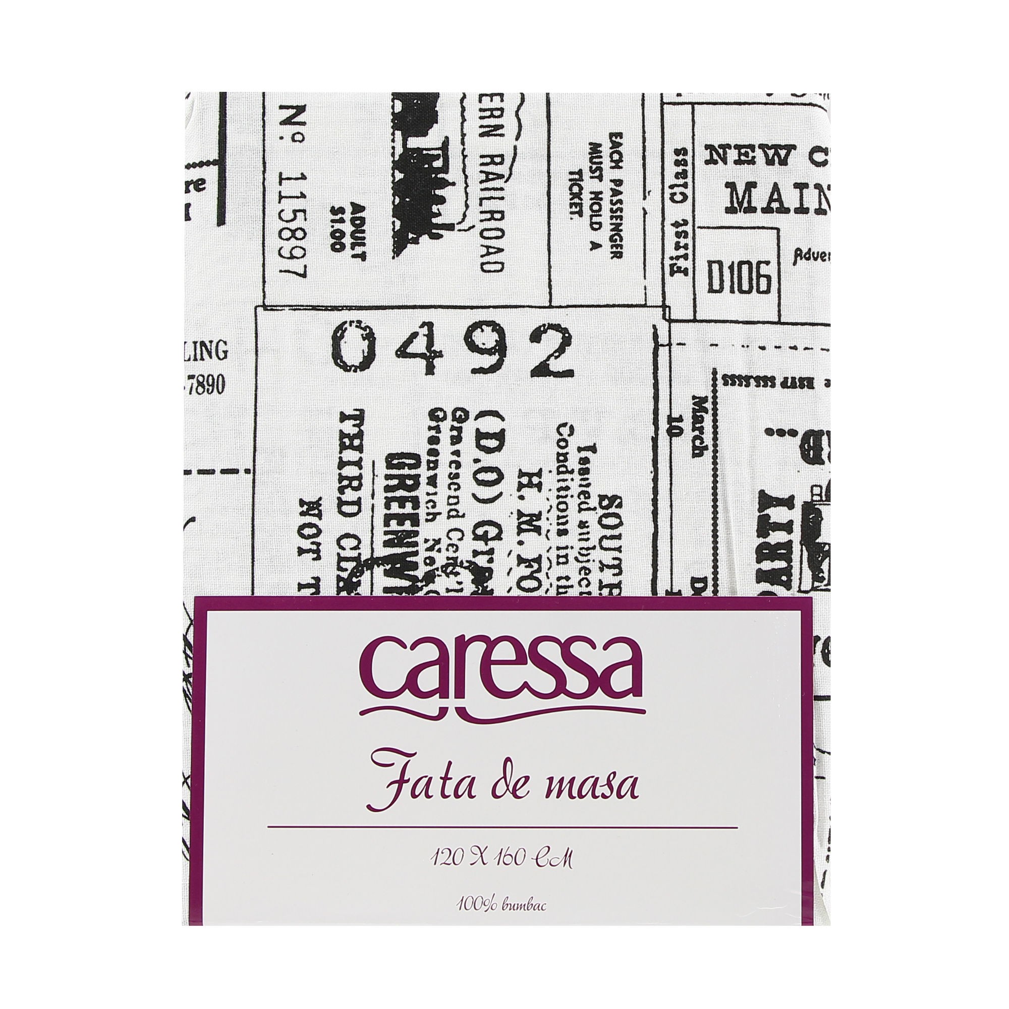 Fata de masa Caressa, 100 % bumbac, cu imprimeu, 120 x 160 cm