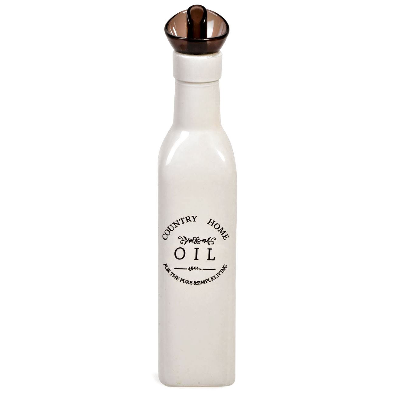 Recipient pentru ulei, Zola, din ceramica, Country Home, alb, 250 ml