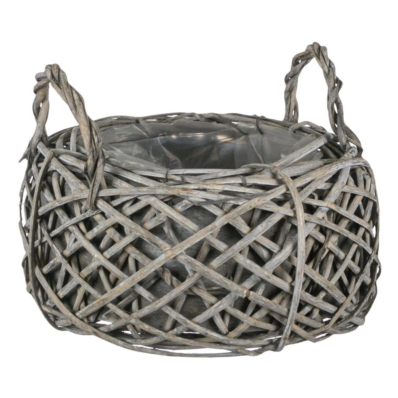 Cosulet impletit cu manere, Cali, 21 x 12 cm, Gri