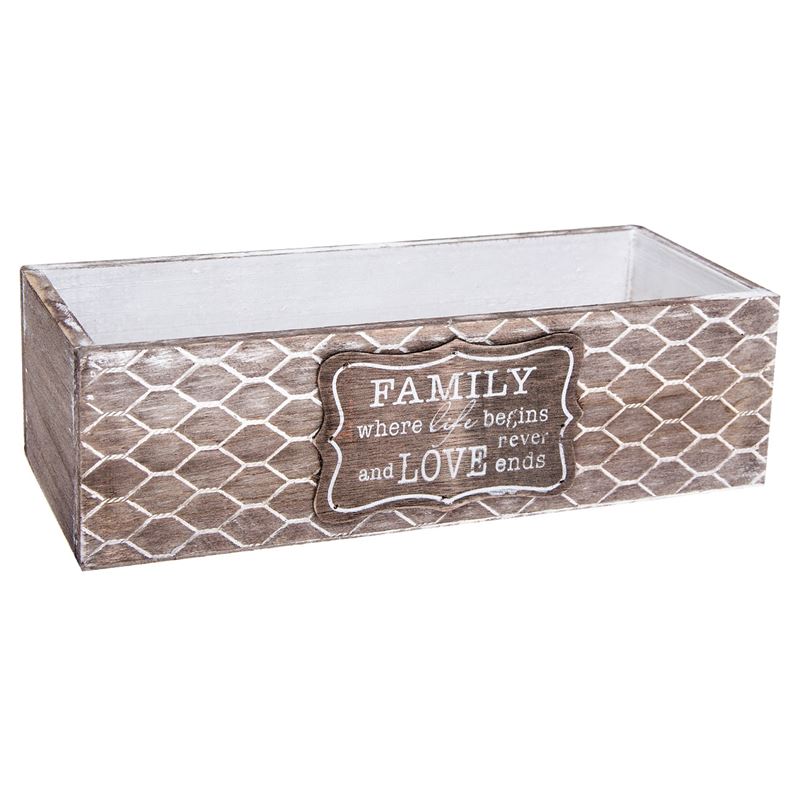 Ladita farmhouse, Cali, family din lemn cu mesaj, 28 x 10 x 8 cm