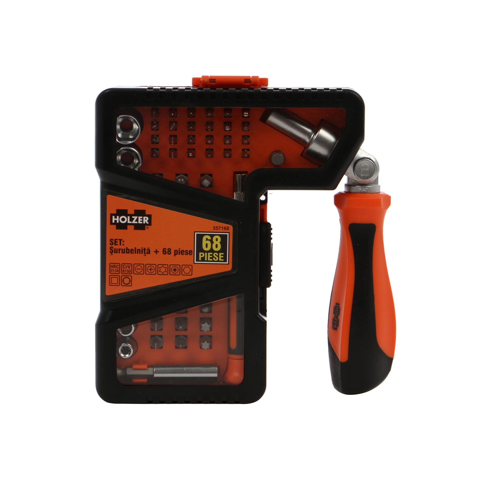 Set accesorii pentru insurubare Holzer, surubelnita + 68 piese