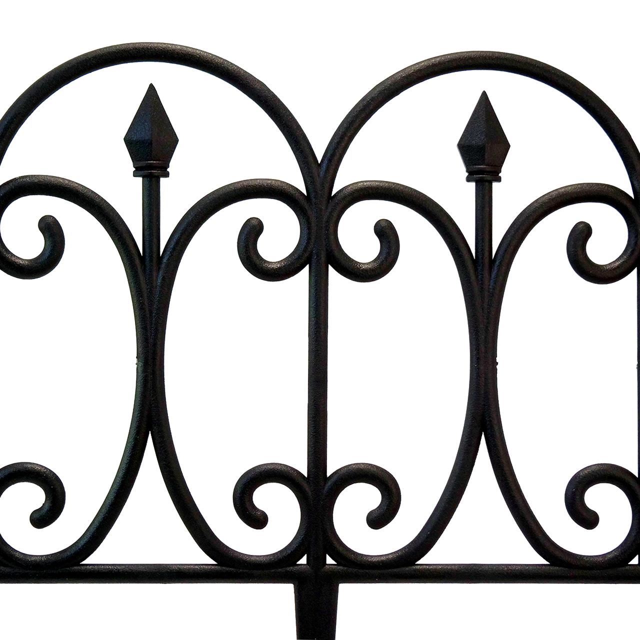 Gard decorativ negru din plastic, South perfect Decor, 6 bucati, 60 x 30 cm