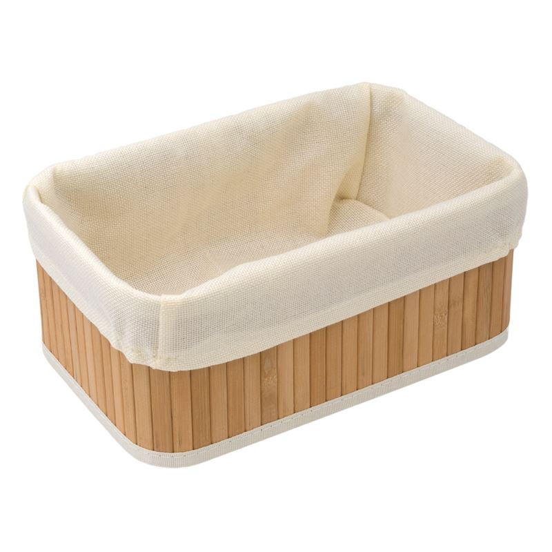 Cosulet pentru organizare/depozitarea obiectelor din baie, Cali, bambus, 28 x 18 x 12 cm