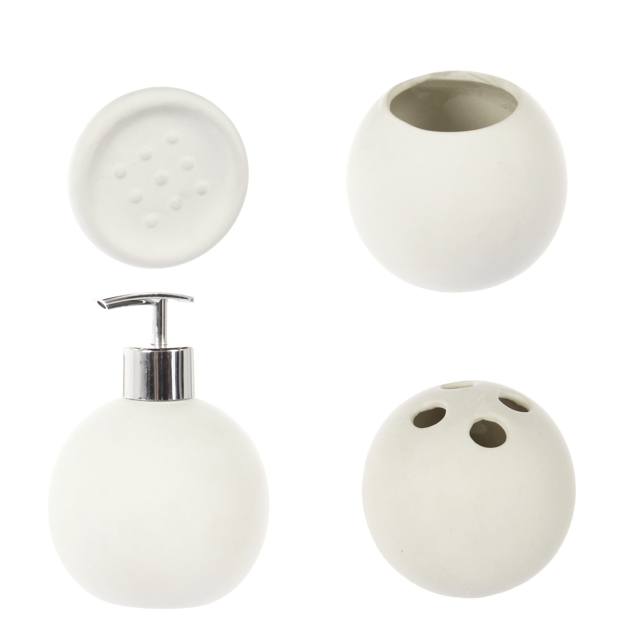 Set accesorii pentru baie, Cali 1106229, alb, 4 piese