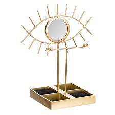 Organizator metalic pentru bijuterii si accesorii, Cali, Gold Eye, 30 cm