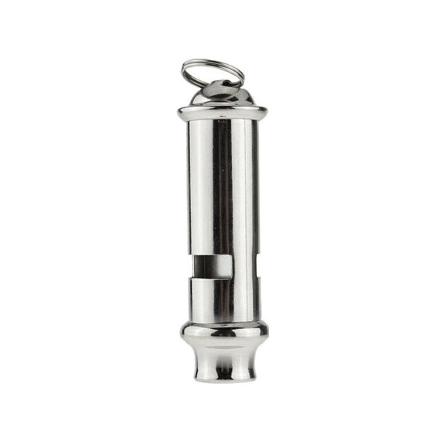 Fluier metalic militar SCOUT, 7 cm, Argintiu