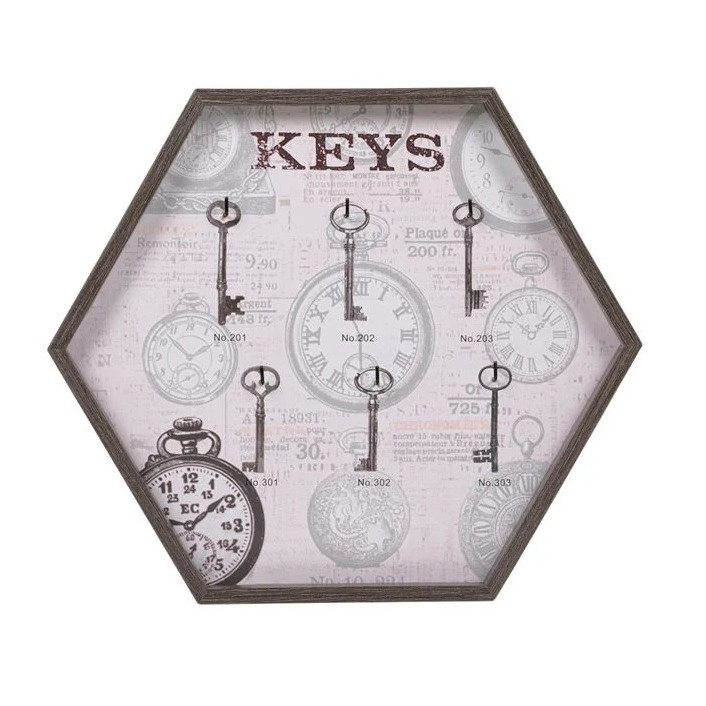 Cutie decorativa suport chei forma hexagonala 33x3x29 cm