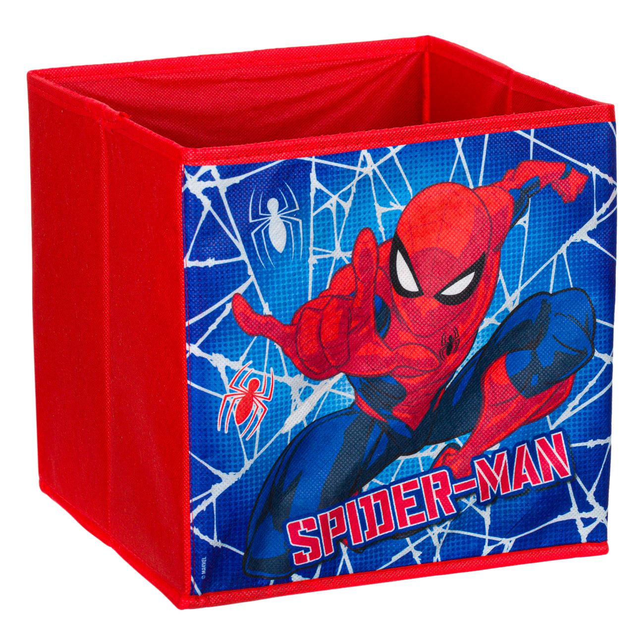 Cutie pliabila, Cali, pentru depozitarea jucariilor, model Spiderman, 25x25x25 cm