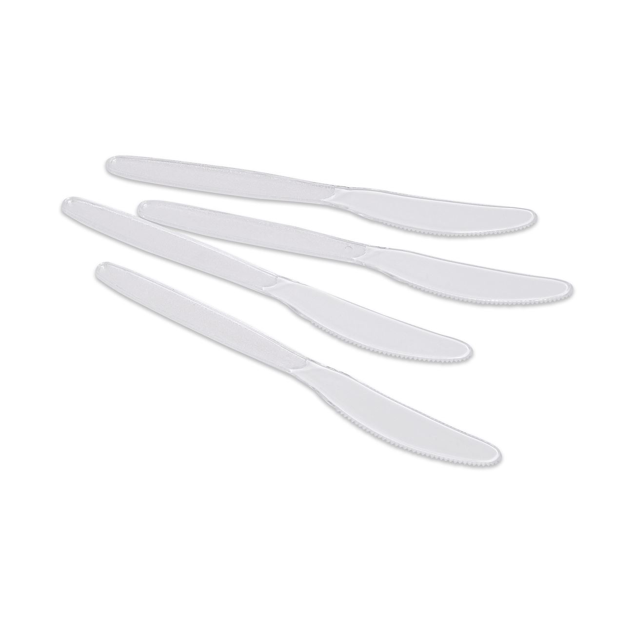 Set cutite din plastic, Cali, argintii, 10 bucati