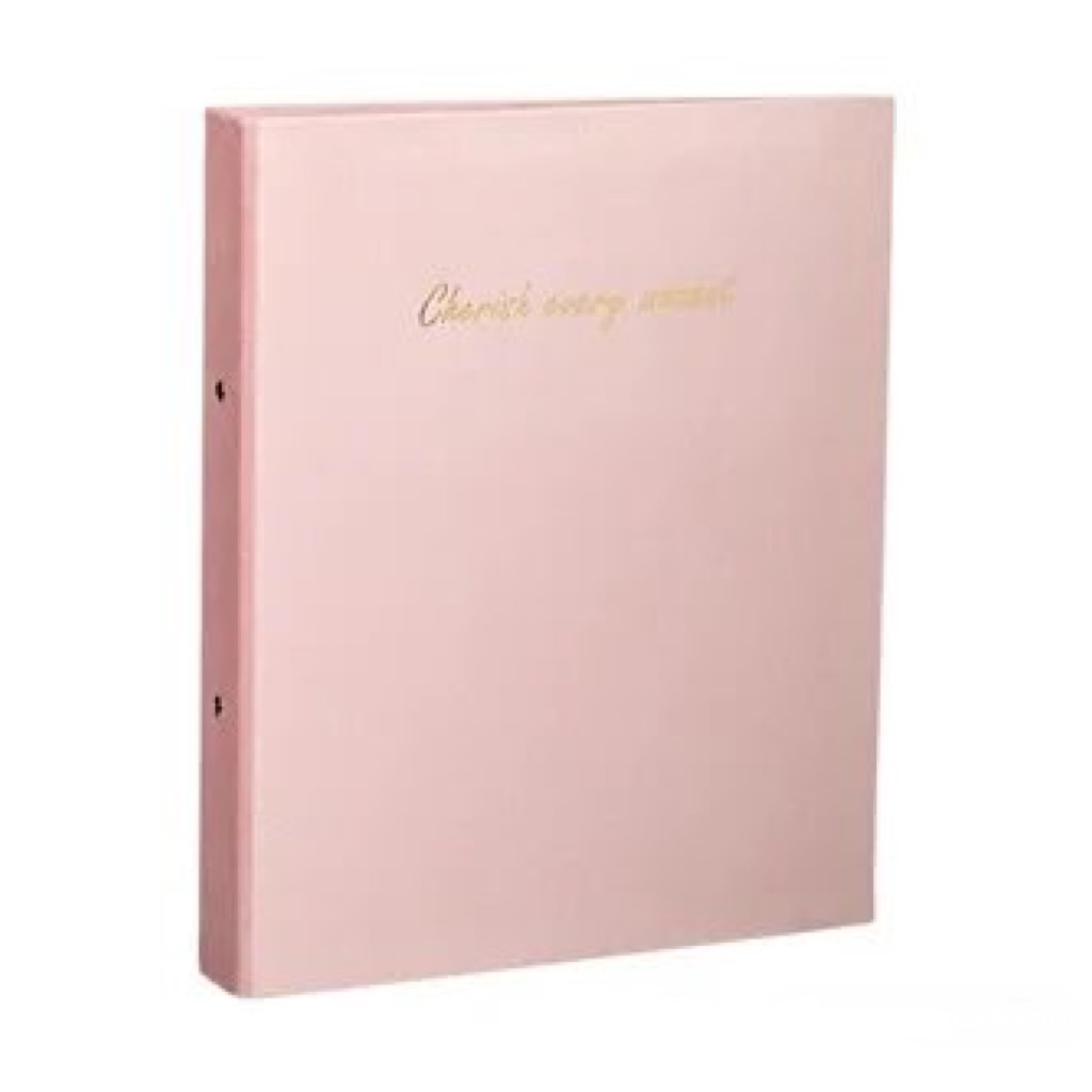 Biblioraft A4 roz velur, Cali, 31.5 x 26 x 4 cm