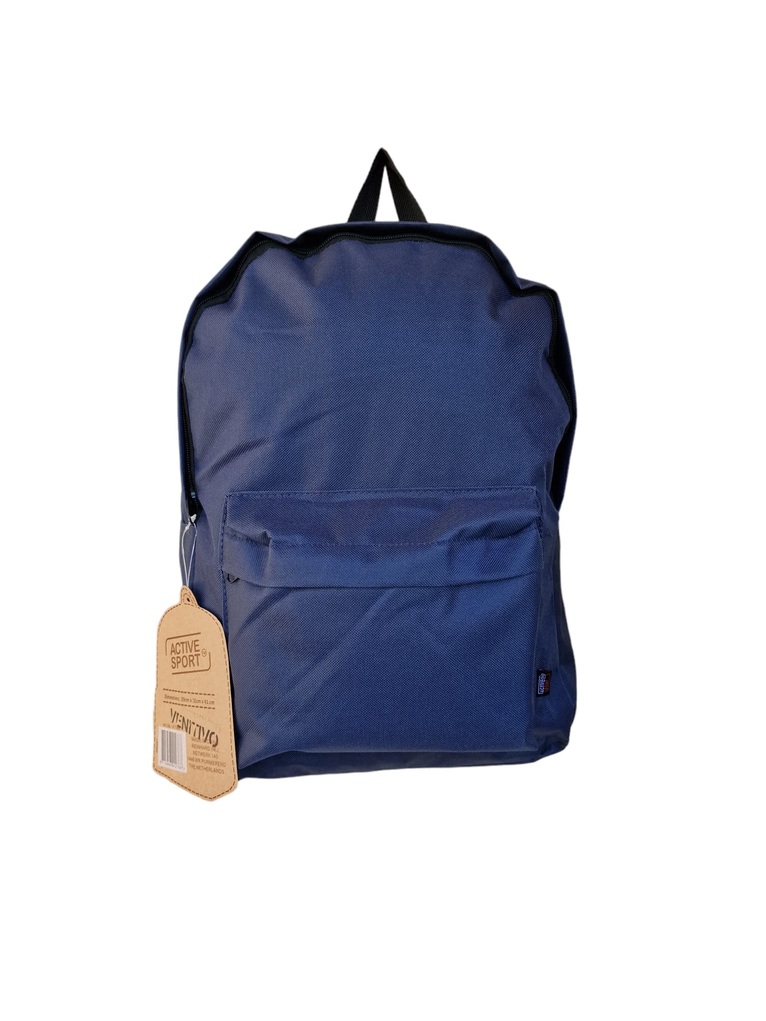 Ghiozdan VENITIVO  cu un compartiment, buzunar exterior, bretele ajustabile, adancime 12.5 cm x latime 29 x inaltime 42 cm, albastru inchis
