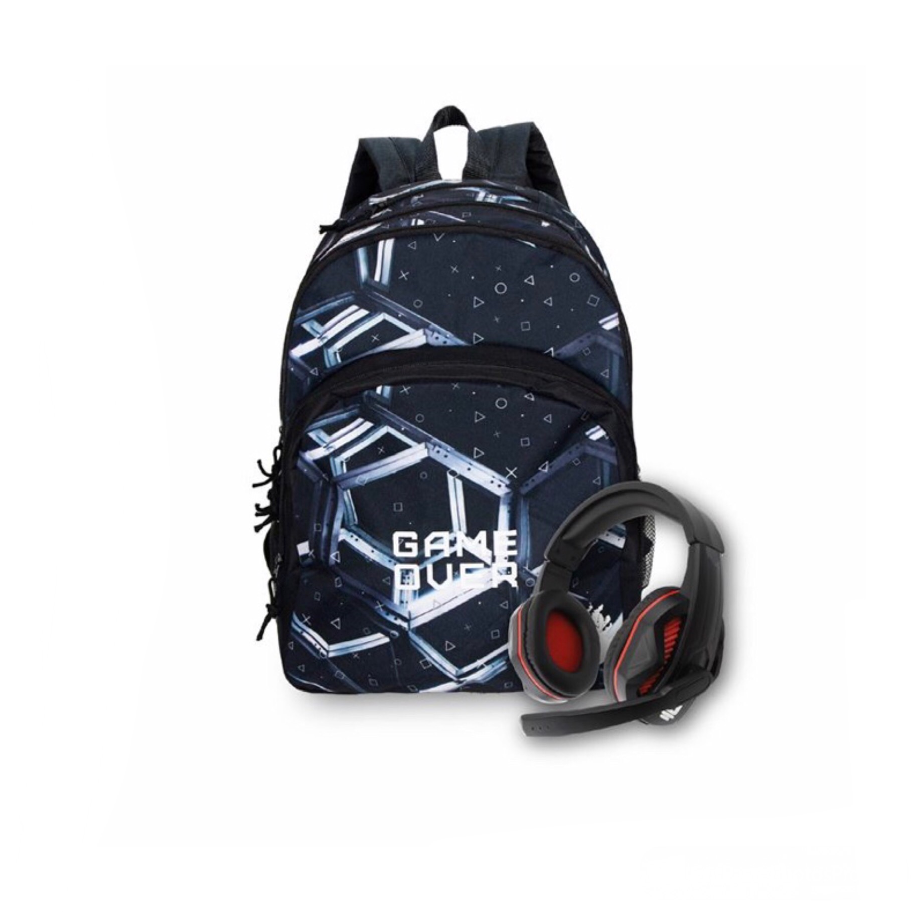 Rucsac cu casti gaming, multicolor, pachet promo