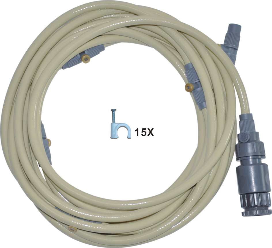 Sistem racire terasa Cali, PVC, 3 m, 5 duze de pulverizare