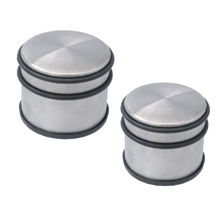 Set 2 bucati, opritor metalic usa, Boutique Store , cu baza antiderapanta, 1.1 kg, argintiu, 9,5×7 cm