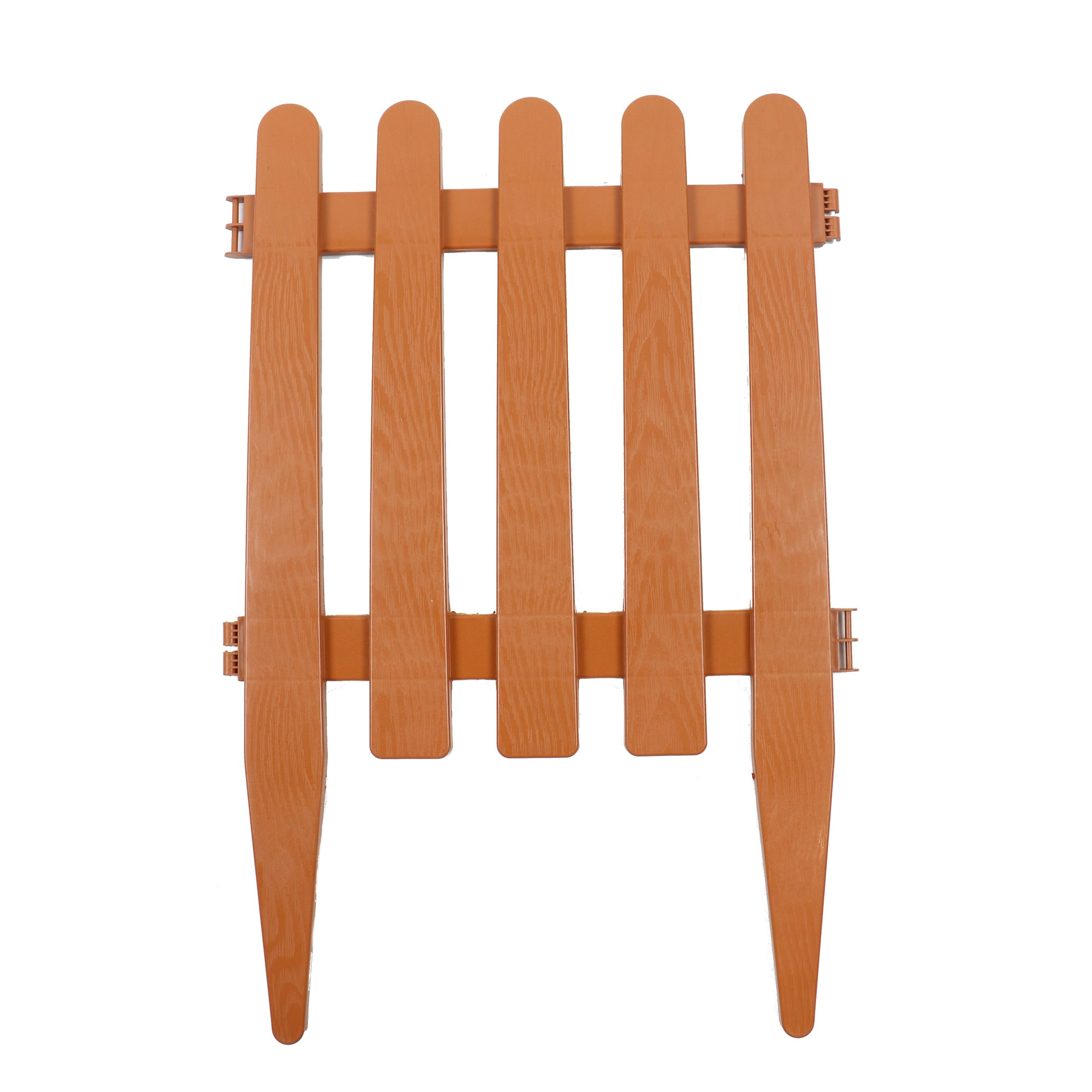 Set 4 bucati gard clasic Cali Garden, pentru gradina, plastic, maro, 160 x 59 cm