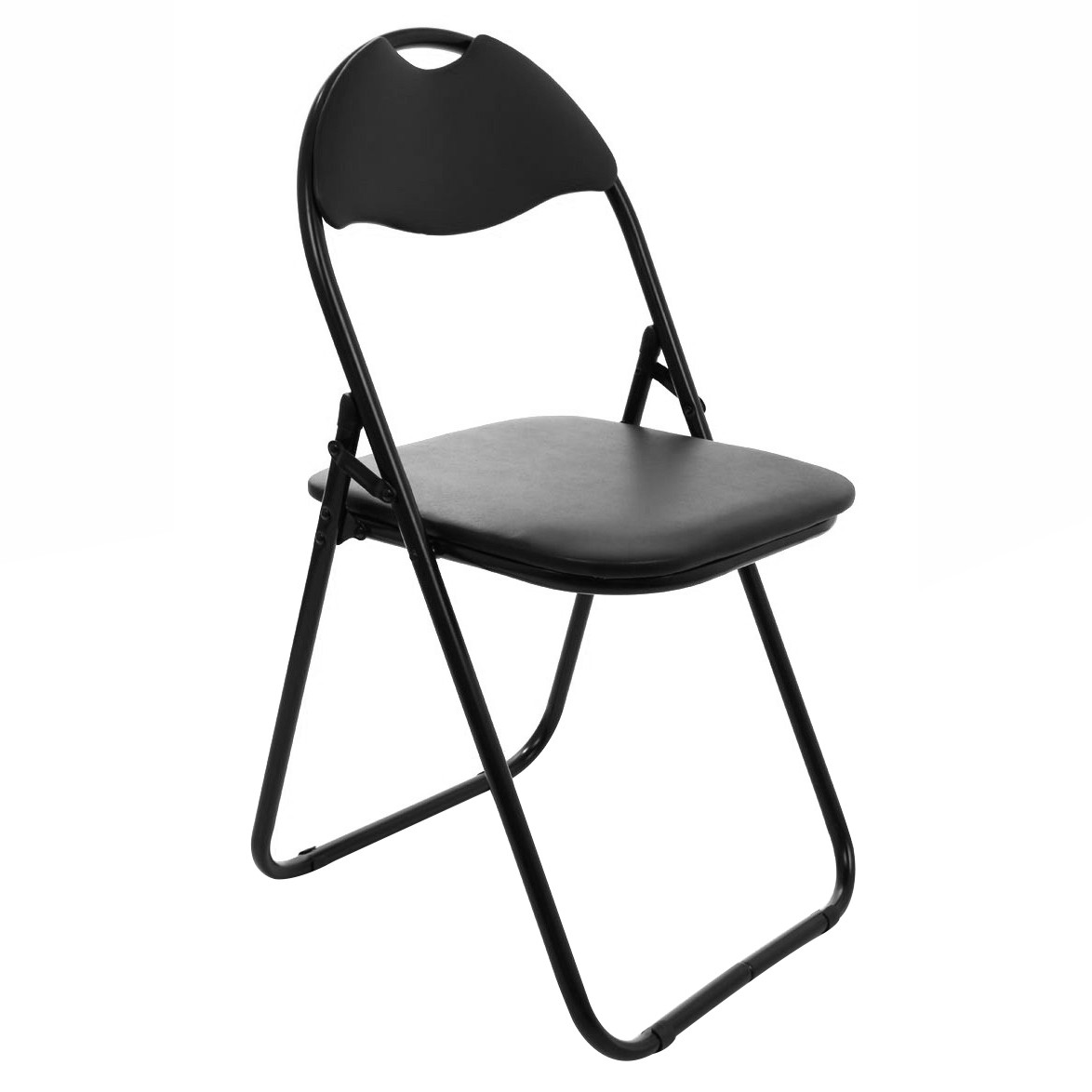 Scaun bucatarie / living pliant Black Cali 0208, tapitat, metal negru + PVC negru