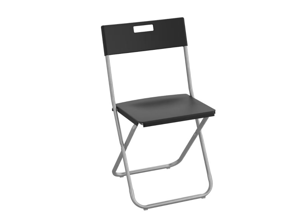 Scaun CST Black, pliabil, otel inoxidabil, rezistent la 100kg