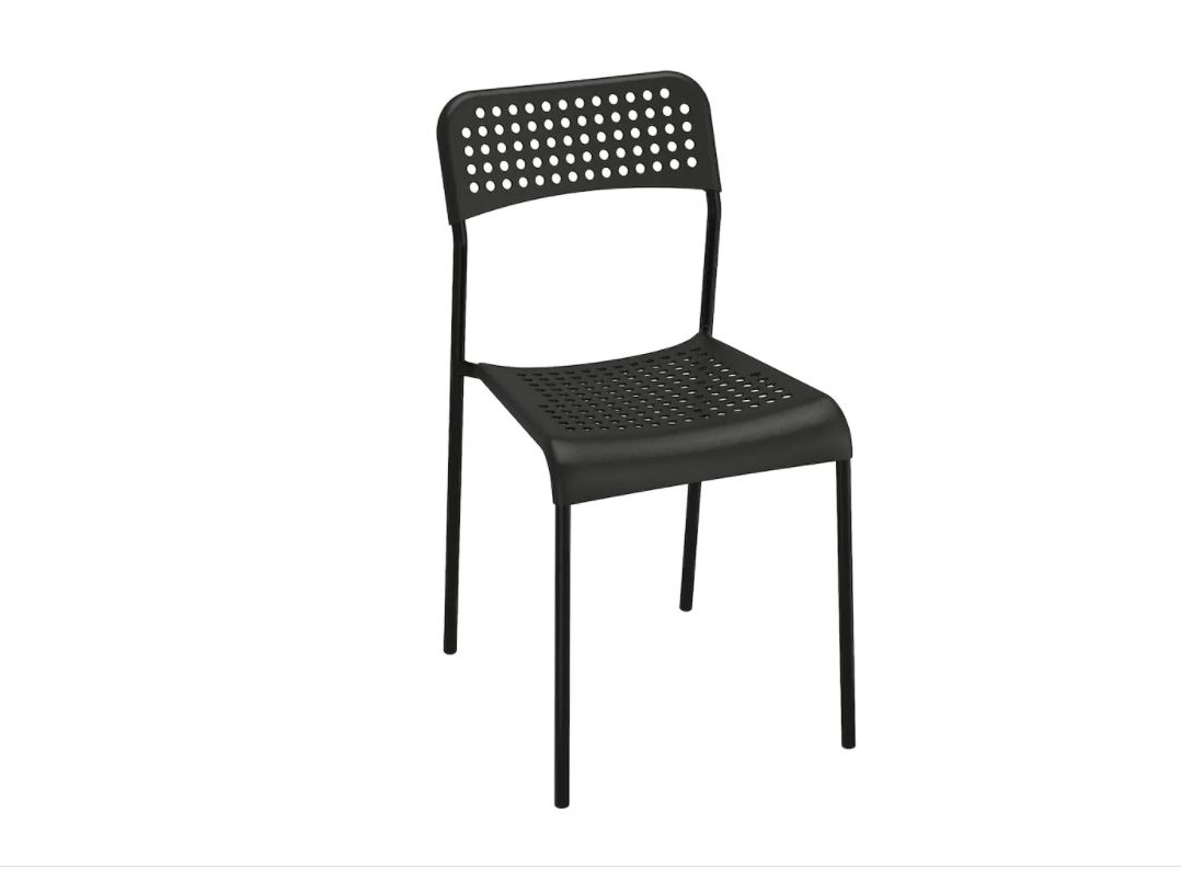 Scaun CST Black, otel inoxidabil/plastic, rezistent la 100kg