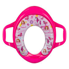 Colac moale WC, cu manere si model cu printese si unicorni, maxim 25 kg, multicolor