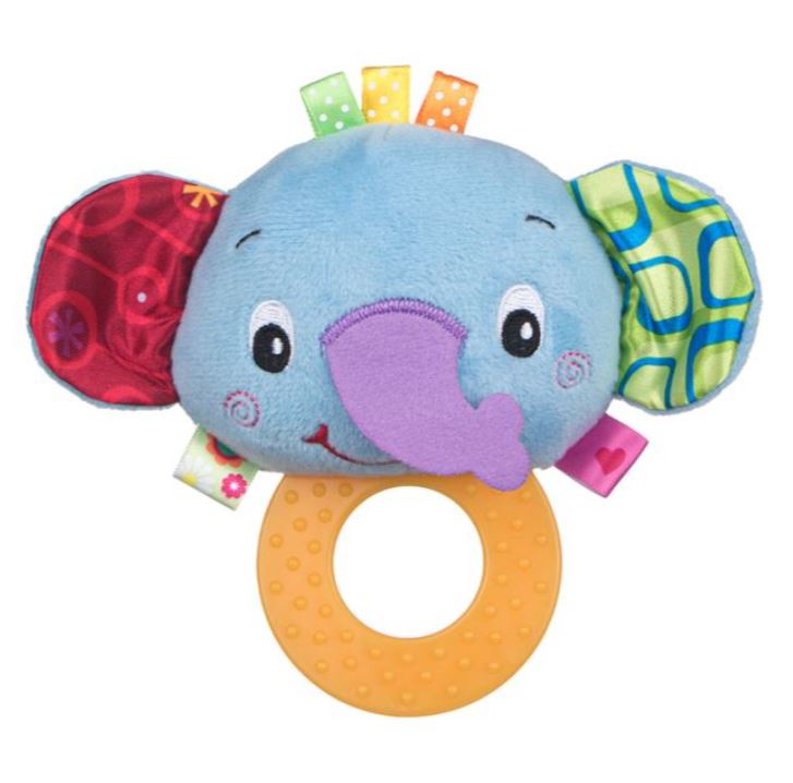 Jucarie zornaitoare, Cali, model elefant,  16×13 cm, multicolor