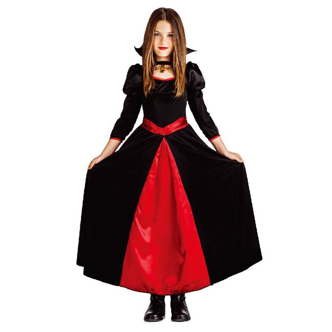 Costum Deghizare de Halloween VENITIVO, model Vampir, pentru fetite, 8 Ani