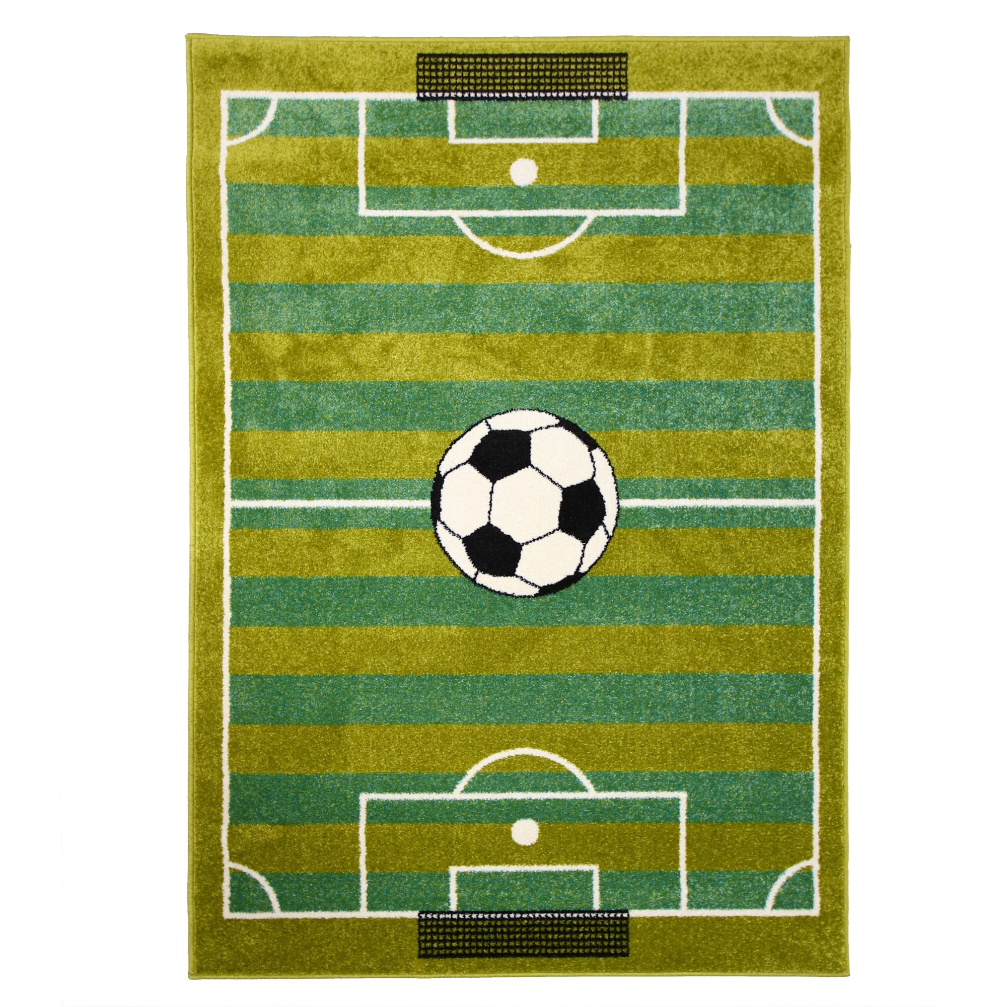 Covor CST copii, teren fotbal, 120 x 170 cm, polipropilena, verde, dreptunghiular