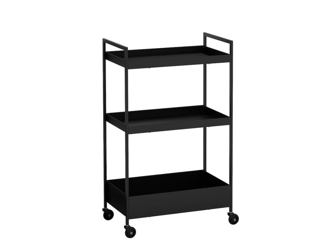 Dulap din metal negru cu roti, 83x50x30 cm
