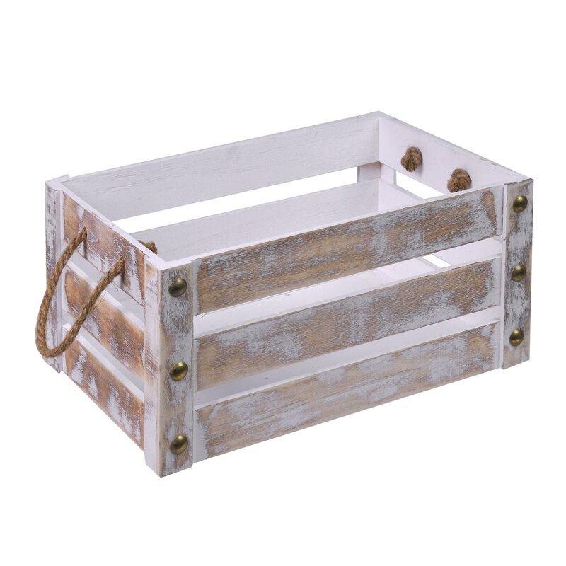 Ladita lemn pentru depozitare cu manere, 36 x 25 x 18 cm