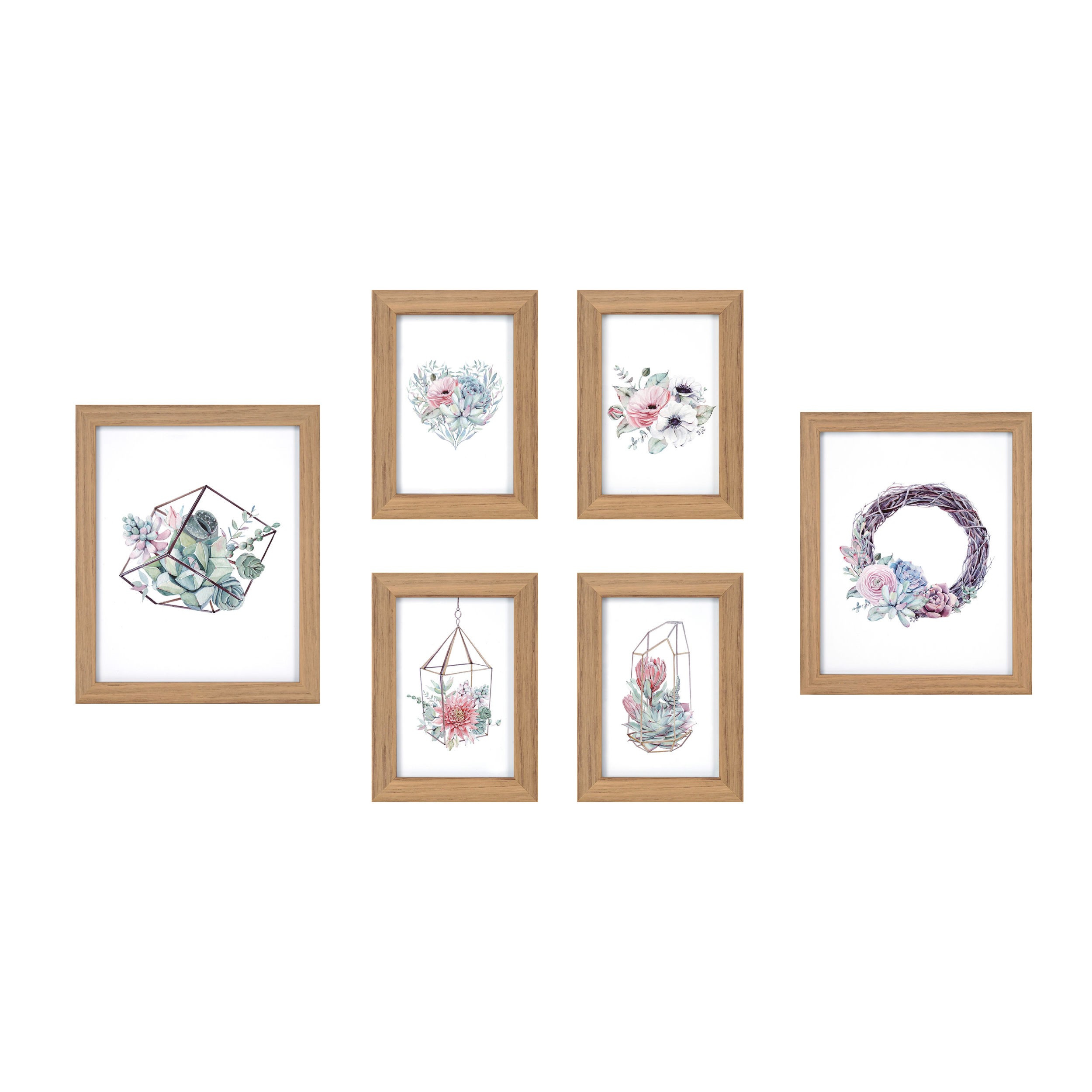 Rame foto Cali, maro, set din MDF, 15 x 10 cm (4 rame) + 25 x 20 cm (2 rame)