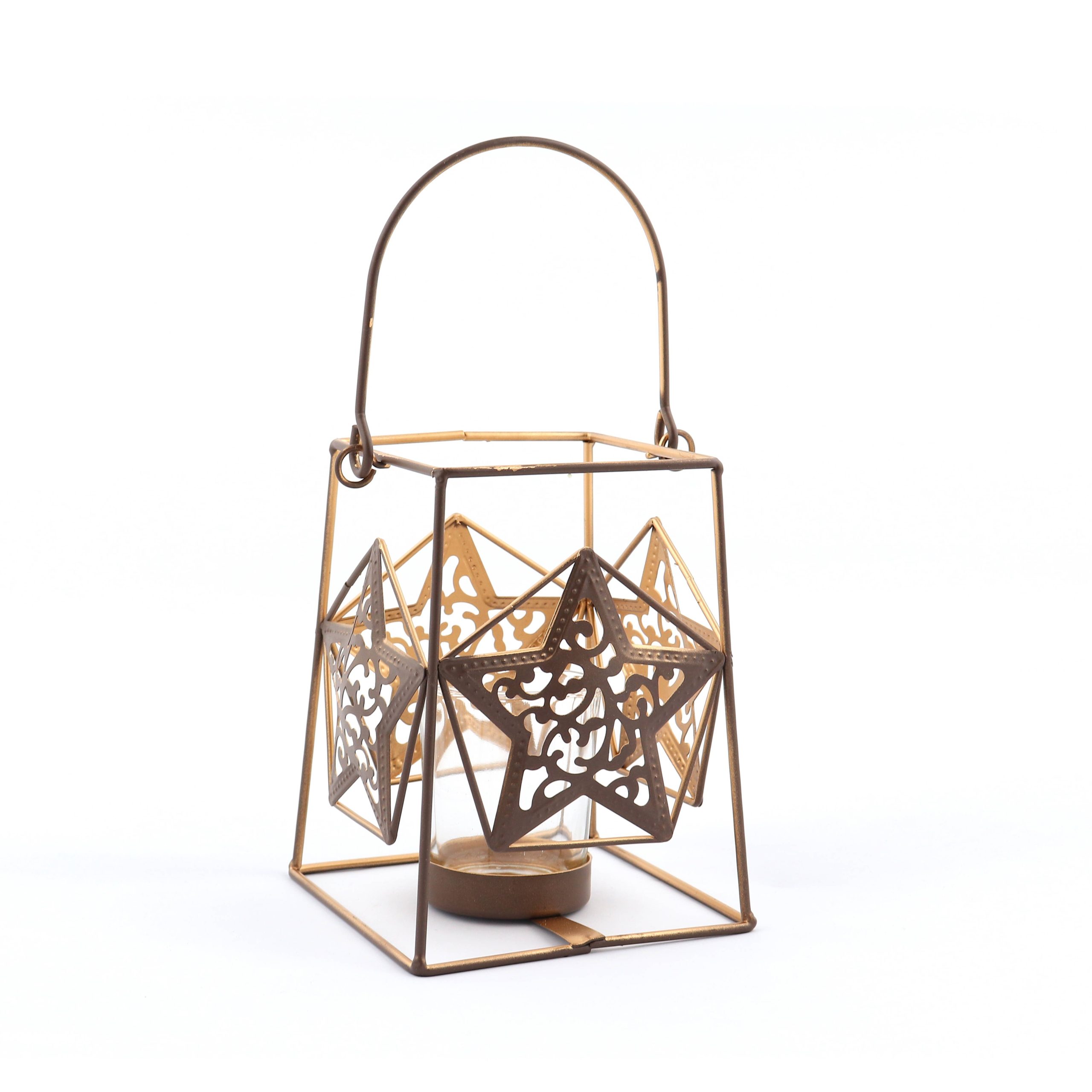 Suport lumanare Cali, metalic, bronz, 11 x 11 x 15 cm