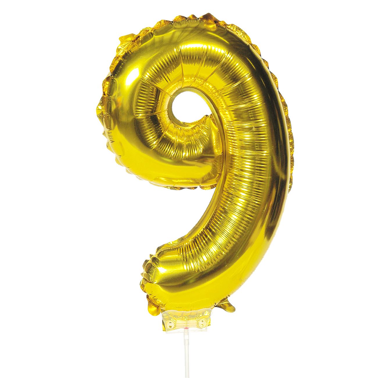 Balon figurina follie, Cali, auriu, cifra 9