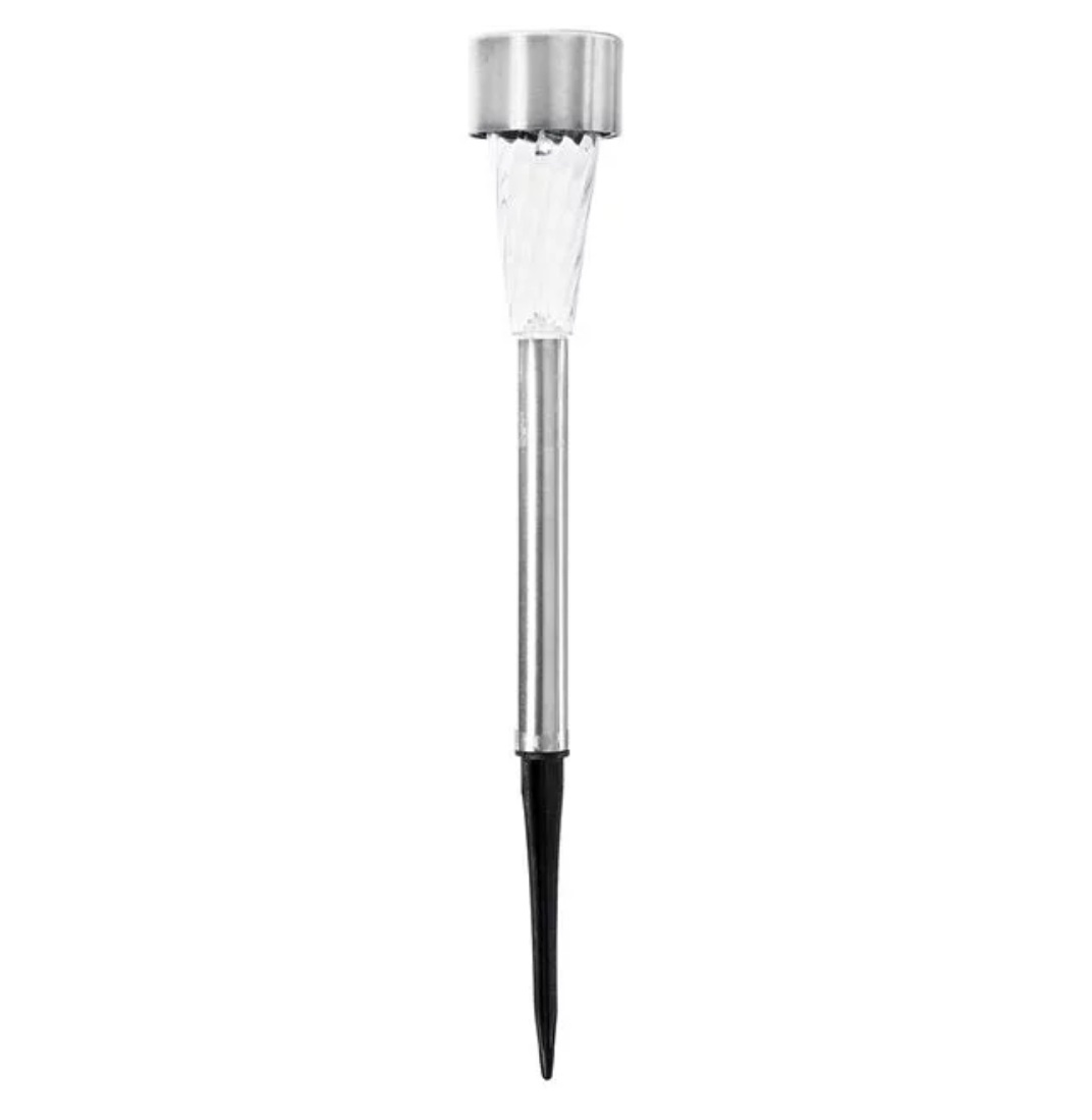 Lampa solara Cali Silver, inaltime 21 cm cu LED alb luminos