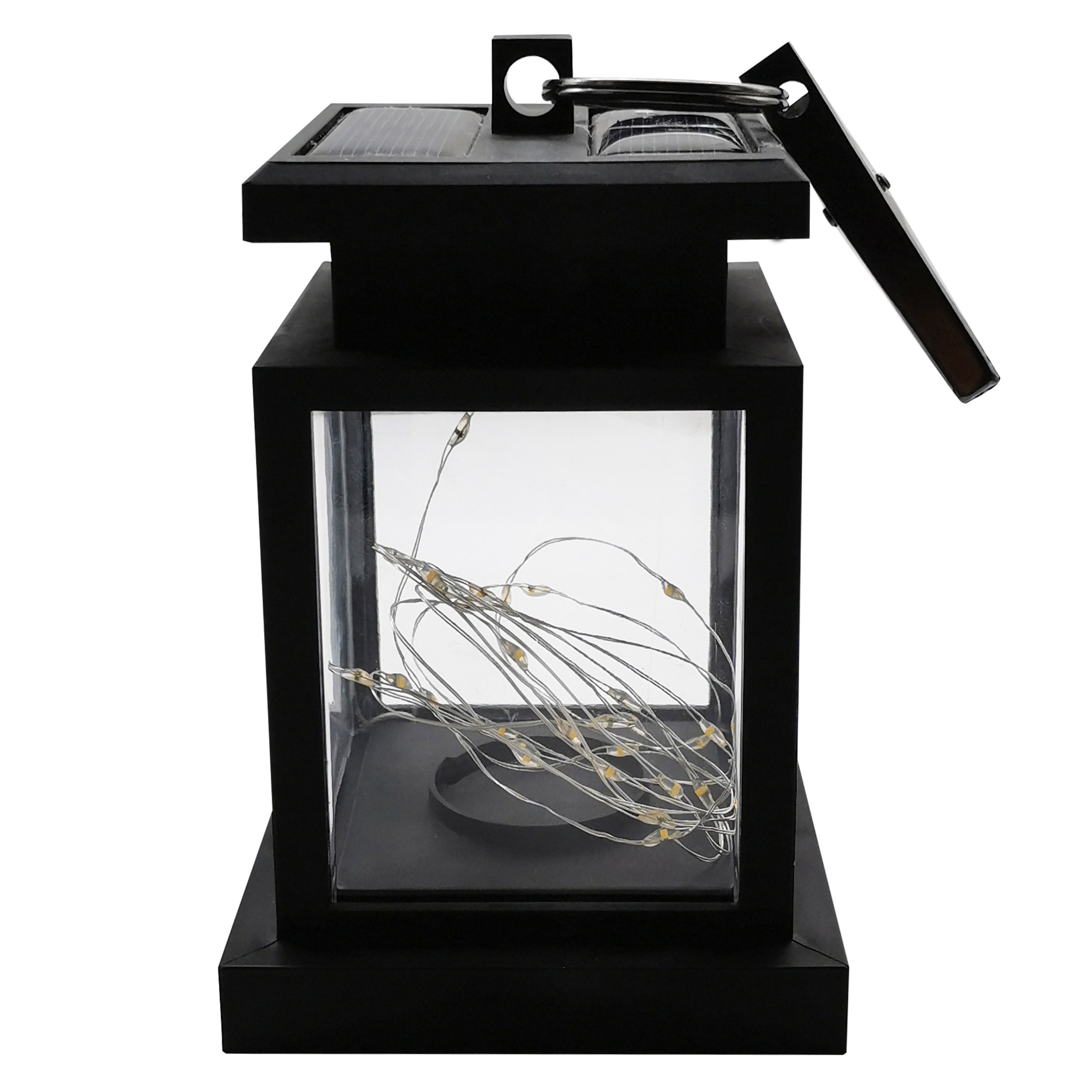 Lampa solara LED CALI, felinar clips, H 15 cm, negru