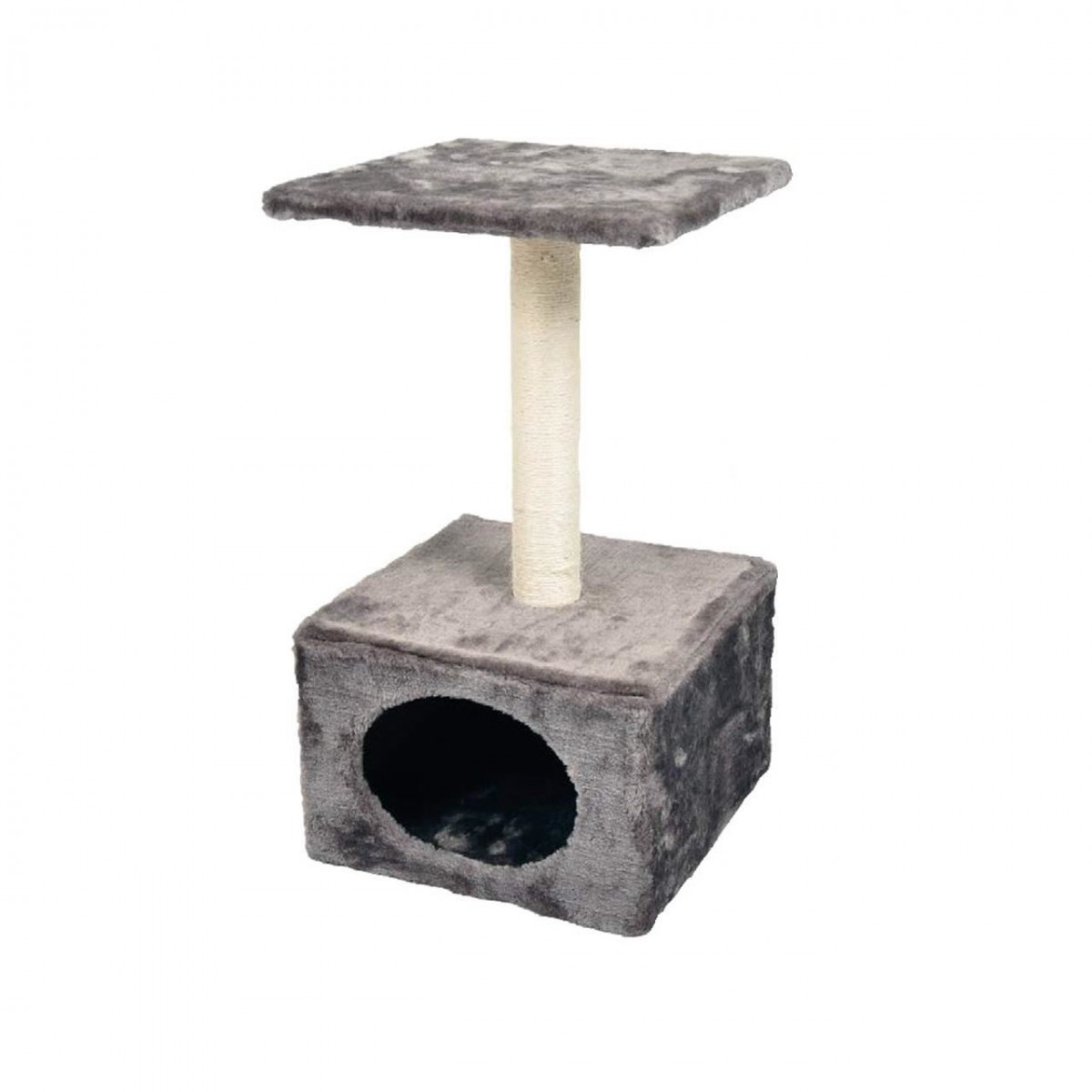 Ansamblu pentru pisici, CST, suport ascutit gheare, patut, 30 x 30 x 55 cm, gri