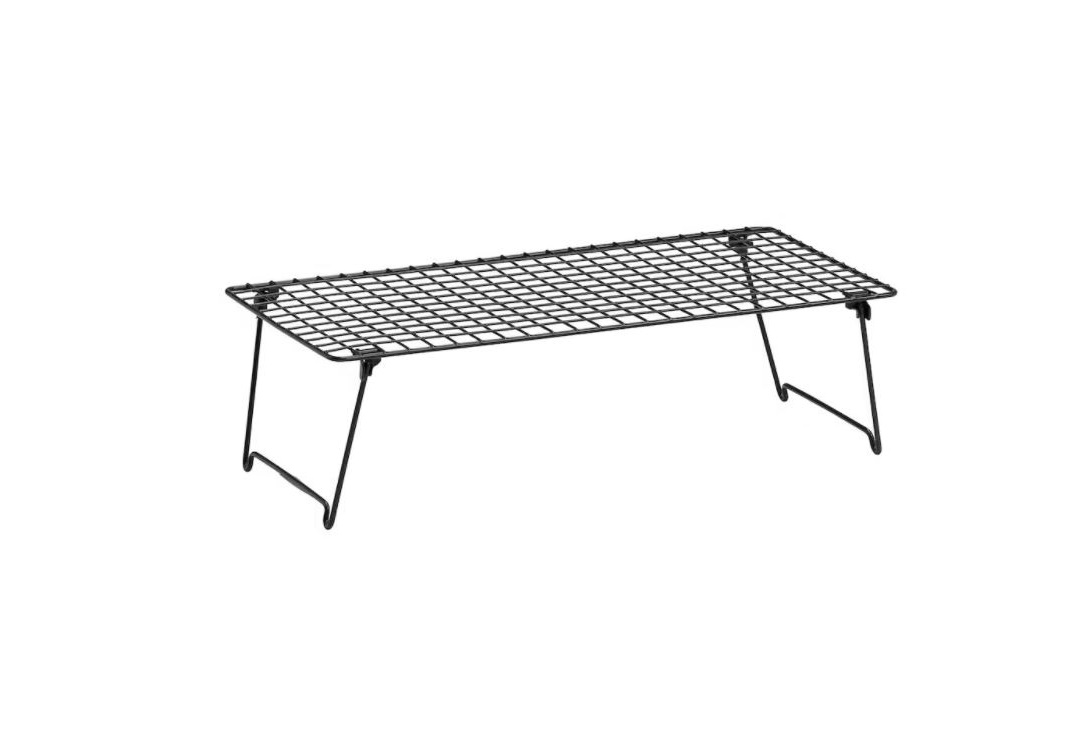 Raft pentru pantofi pliabil, negru, din metal  58x27x17 cm