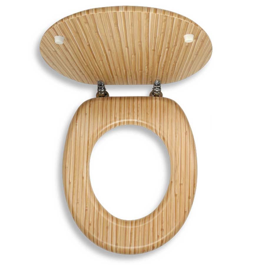 Capac WC din MDF,Cali Bambus, finisaj bambus, inchidere standard, 37.5 x 43.5 cm