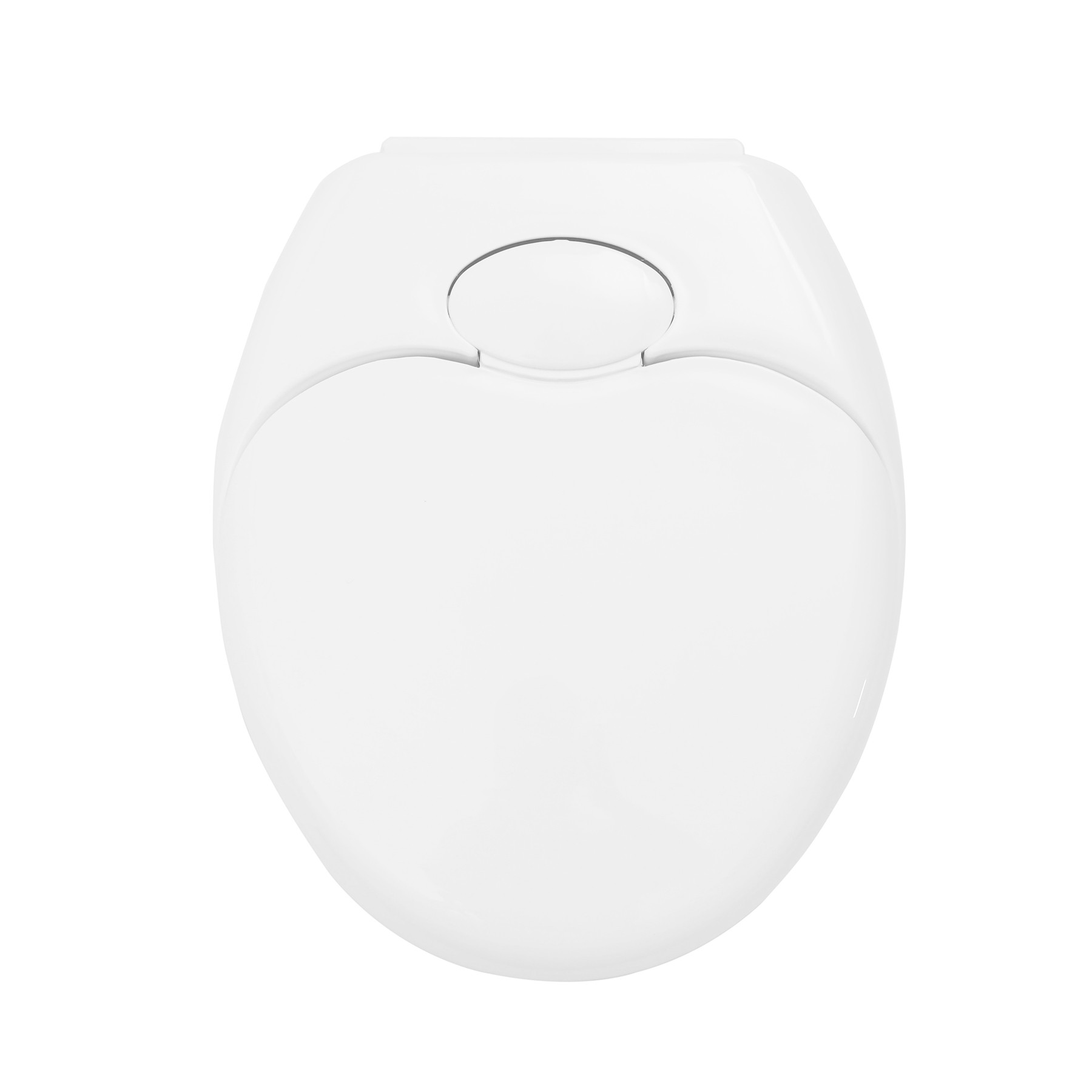 Capac WC din polipropilena, Cali, alb, inchidere lenta, cu adaptor copii, 370 x 440 mm