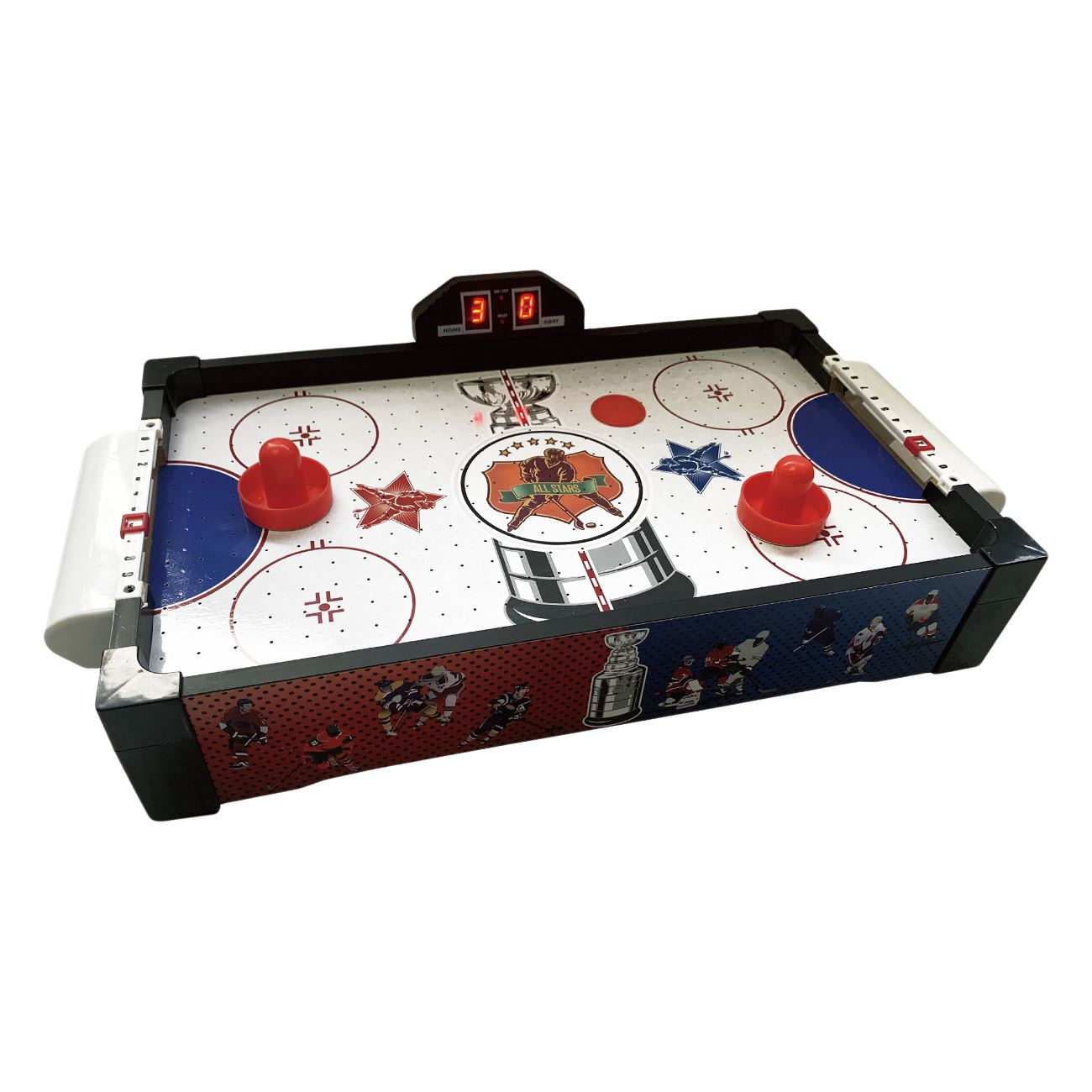 Masa de Hokey multicoloara, Cali, cu scor electronic, cu 2 creose si 2 pucuri