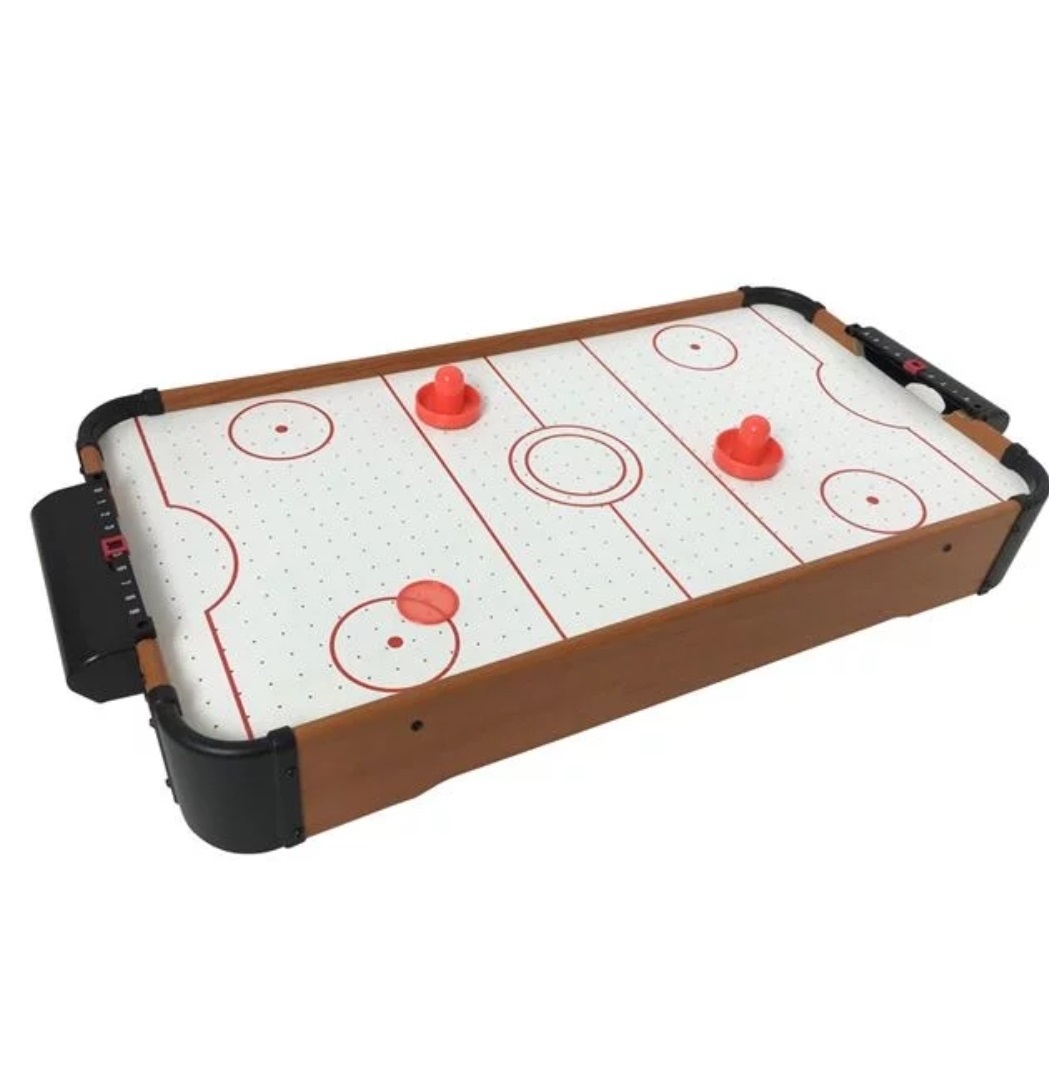 Set Masa de hockey Cali, din lemn cu margini rotunde, 51 x 31 x 10 cm