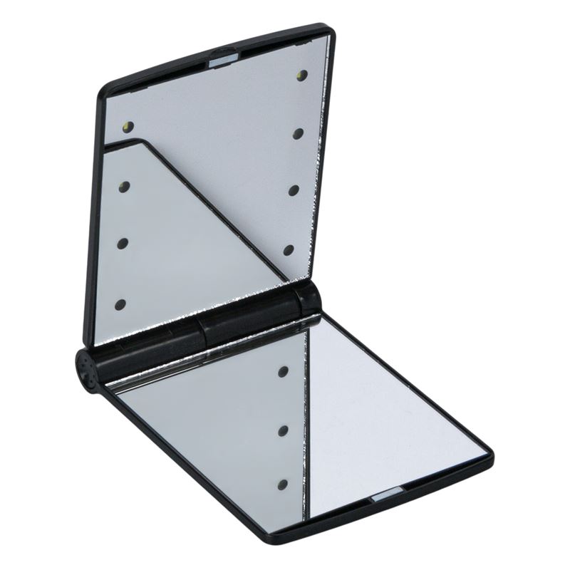 Oglinda portabila pentru make-up, Cali, cu 8 LED-uri incluse,12×9 cm