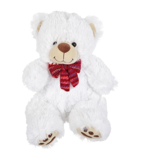 Ursulet alb de plus cu papion, Cali toys