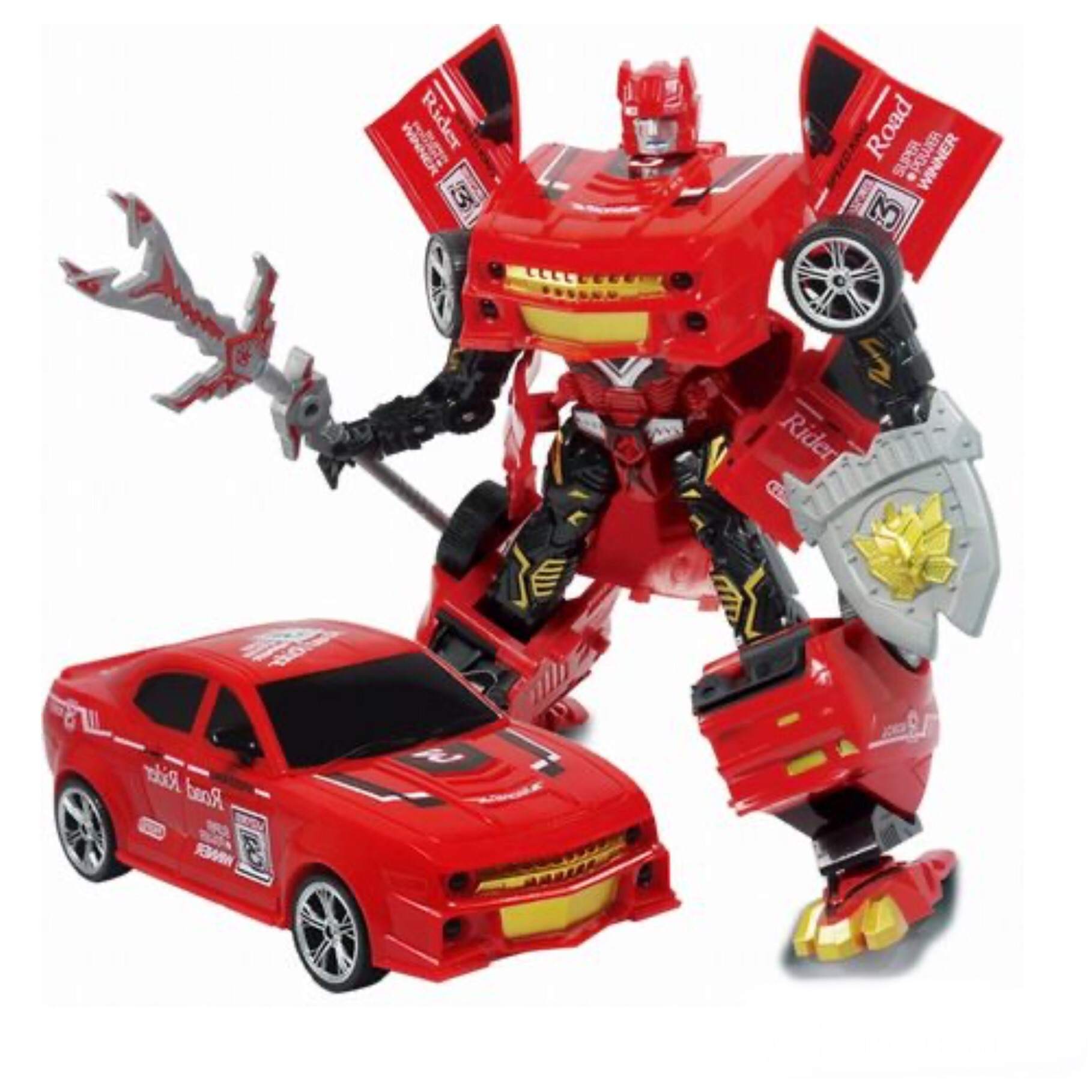 Jucarie, Cali, robot transformars rosu, + 3 ani, 40 cm